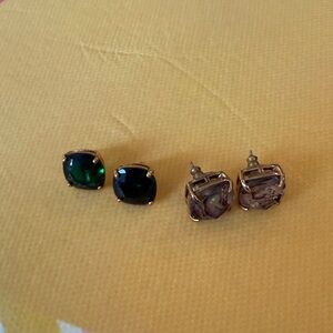 kate spade Green and Purple Stud Earrings